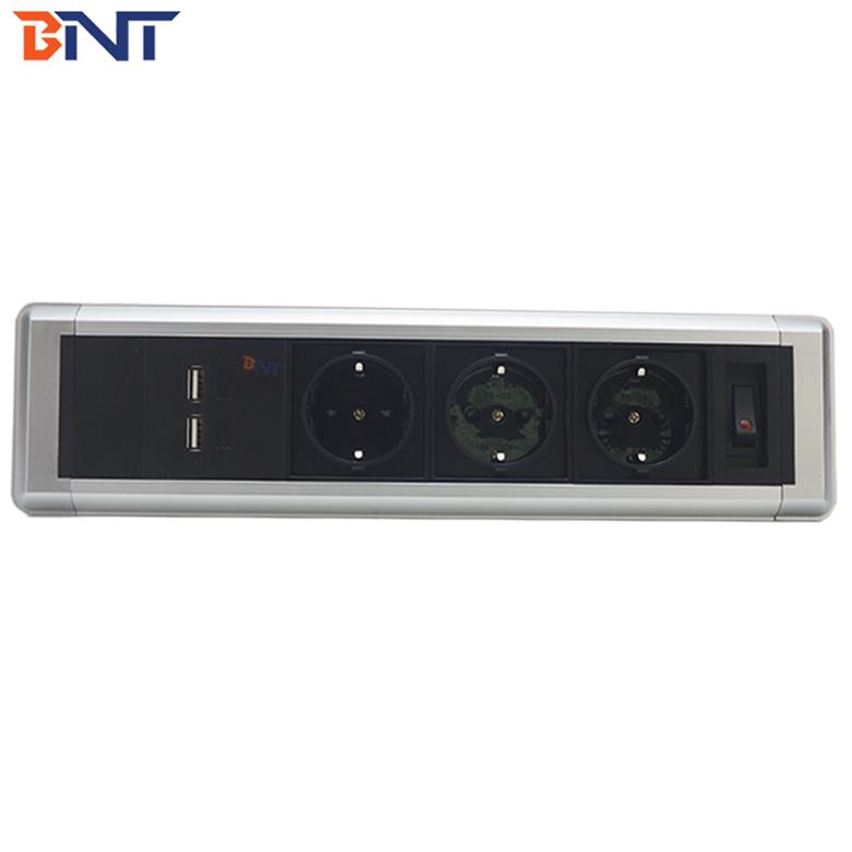 OEM/ODM BNT New Arrival Desktop Power Data Socket High-DMI/3.5 Audio/RJ45 Aluminum Alloy Partition Table Socket Connector for Charging