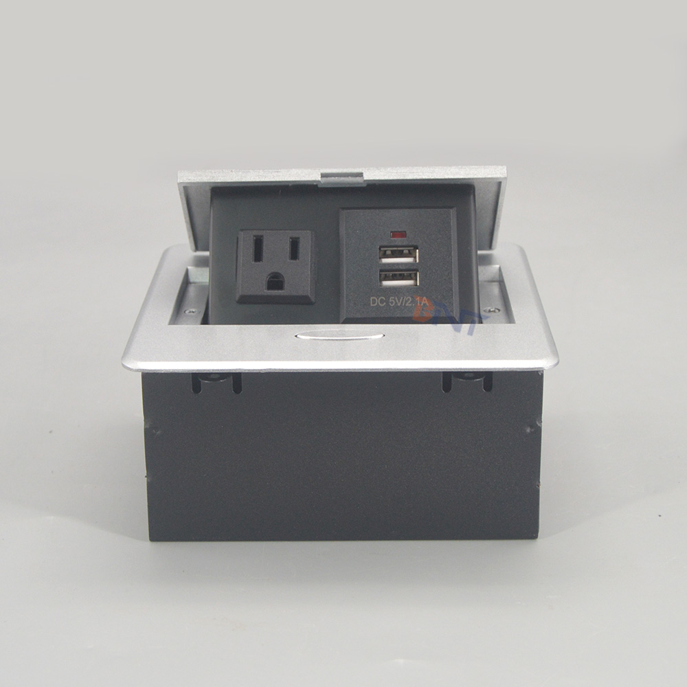 OEM/ODM GFCI BNT Popup Socket for Offices Embedded Design with USB A C & US Outlet