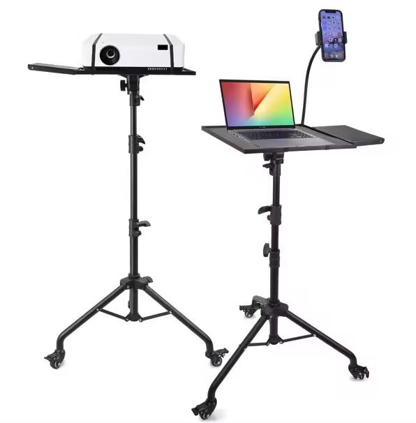 OEM/ODM mutifunctional  projector screen and laptop  tripod stand aluminum selfie monopod  tripod stand With 3 wheels